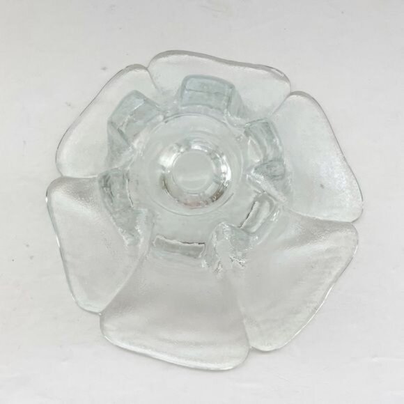 Vintage Blenko Textured Glass Flower Petal Taper Candle Holder Art Glass Candle - Picture 5 of 7